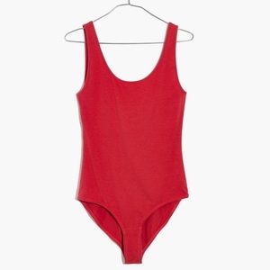 NWOT Madewell Scoopback Bodysuit Red/Brick M